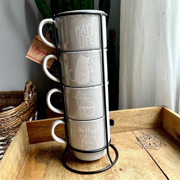 ☕️Adorable Cat 🐱 Mug Set with Stand ☕️🫖 NWT🐱 - Picture 10 of 16